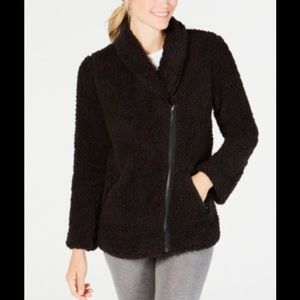 Ideology Asymmetrical Zip Fleece Jacket (r26)